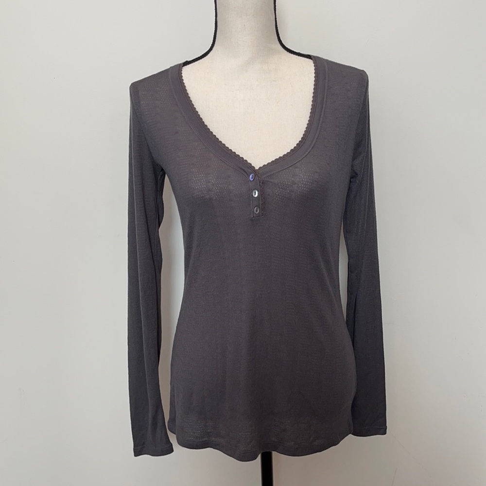 Gap Body V-Neck  Long Sleeve Pajama Lounge Top NWT